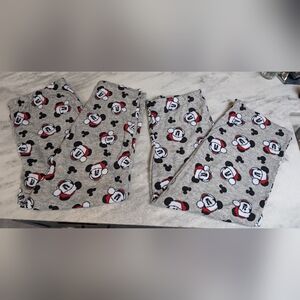 His and Hers Matching Fleece Christmas Mickey Mouse Pajama Pants